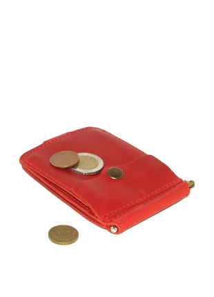 Money clip DNK Leather with small pocket red6 photo