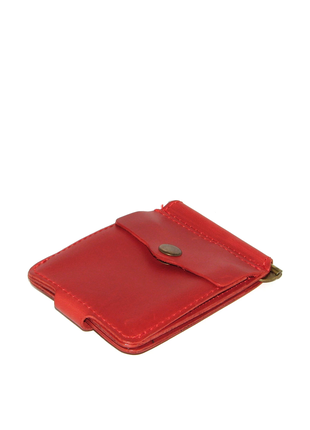 Money clip DNK Leather with small pocket red
