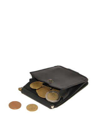 Money clip DNK Leather with small pocket black7 photo