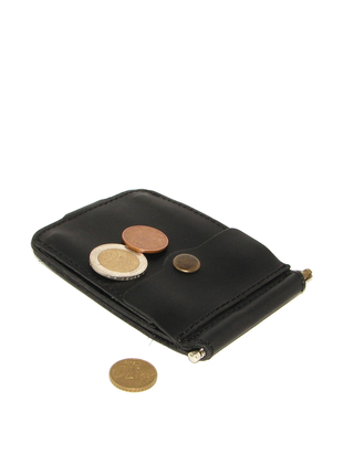 Money clip DNK Leather with small pocket black6 photo