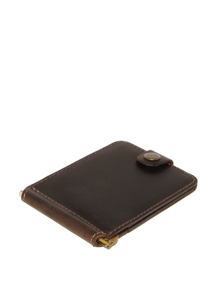Money clip DNK Leather with small pocket brown1 photo
