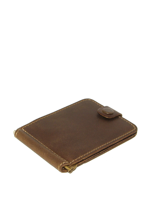 Money clip DNK Leather with small pocket khaki1 photo