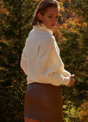 BROWN MINI SKIRT WITH SLITS GEPUR7 photo