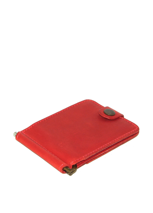 Money clip DNK Leather with small pocket red1 photo