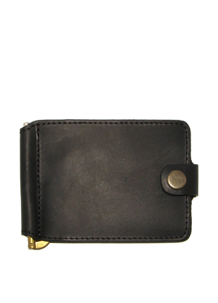 Money clip DNK Leather with small pocket black4 photo