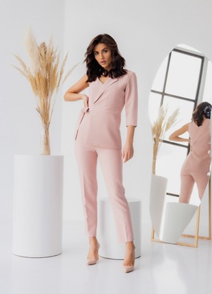 Beige jumpsuit with an original jacket