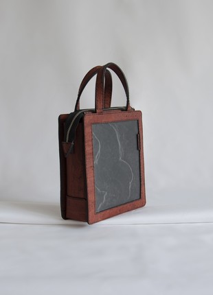 Natural cork handbag Berda in break and granite combination2 photo