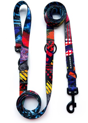 Adjustable nylon dog leash BAT&RO "Art" 250cm (8ft)3 photo