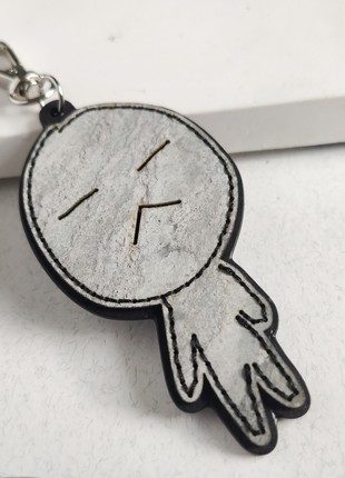 Hand stitched Yoongi by Jin keyring in blanc stone4 photo