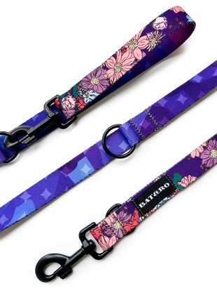 Adjustable nylon dog leash BAT&RO "Violet" 250cm (8ft)2 photo