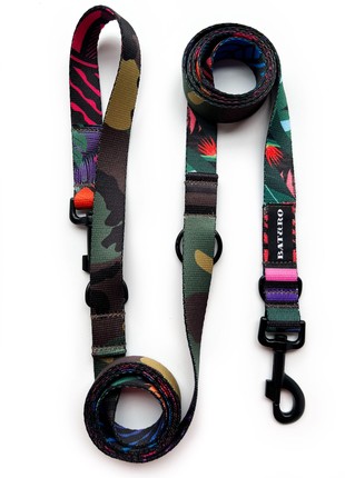 Adjustable nylon dog leash BAT&RO "Jungle" 300cm (10ft)3 photo