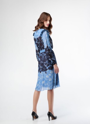 Blue silk dress3 photo