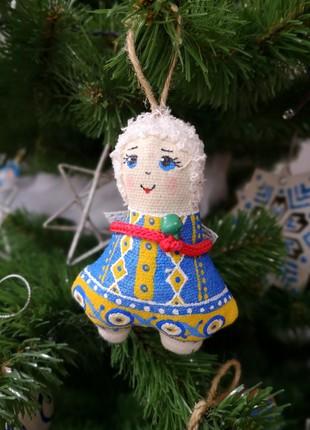 Handmade toy little angel (blue and yellow)