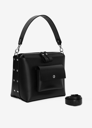 Avrora leather bag. Black color2 photo