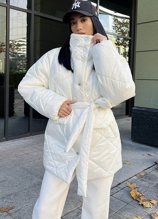 Winter white quilted jacket3 photo