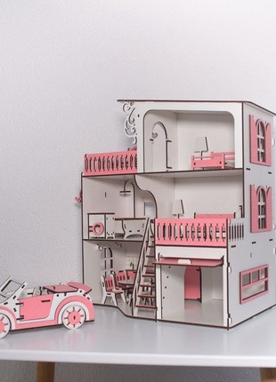 Dollhouse for LOL with garage, furniture and convertible, 3D Puzzle3 photo