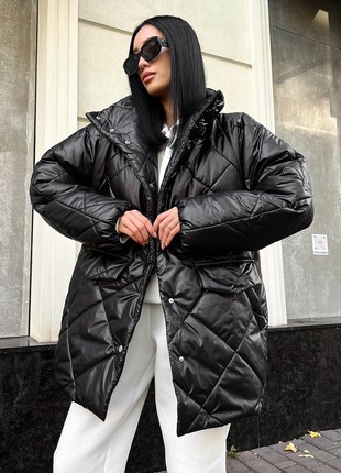 Winter black quilted jacket1 photo