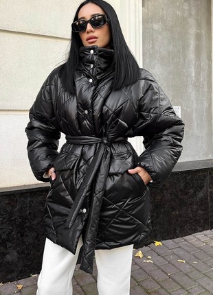 Winter black quilted jacket6 photo