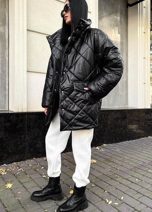 Winter black quilted jacket5 photo