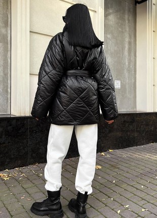 Winter black quilted jacket7 photo