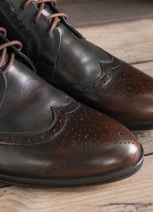 Brown winter brogues for men. Stylish boots Ikos 2076 photo