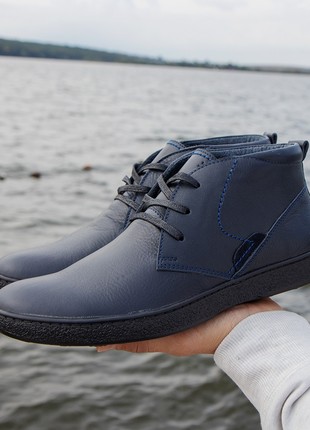 Blue leather winter boots for men - Safari z 45 photo
