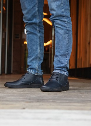 Blue leather winter boots for men - Safari z 41 photo