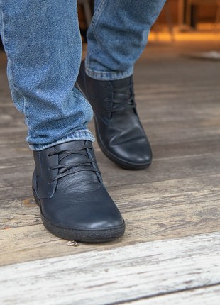 Blue leather winter boots for men - Safari z 46 photo