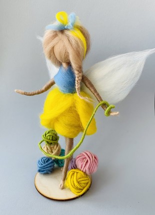 Ukrainian angel on a stand, dolls made of wool. patriotic amulet home decor5 photo
