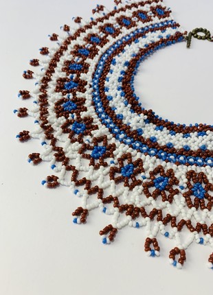 Silyanka Ukrainian folk jewelry, unique necklace made of beads, original handmade necklace3 photo