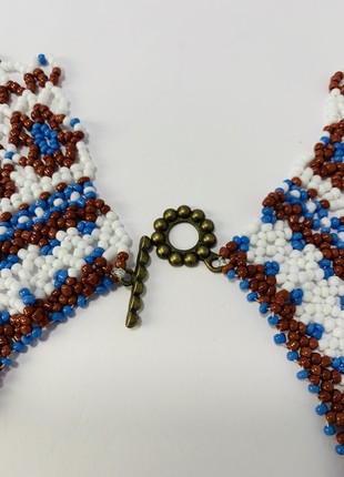 Silyanka Ukrainian folk jewelry, unique necklace made of beads, original handmade necklace5 photo