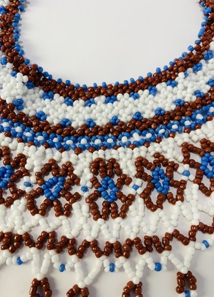 Silyanka Ukrainian folk jewelry, unique necklace made of beads, original handmade necklace8 photo