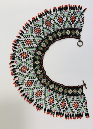 Peasant Ukrainian jewelry, folk necklace made of handmade beads, ethnic folk jewelry2 photo