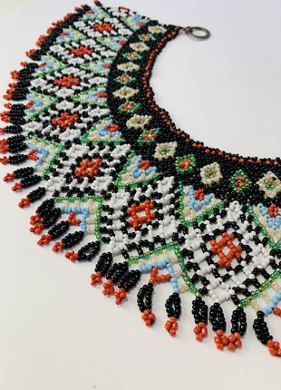 Peasant Ukrainian jewelry, folk necklace made of handmade beads, ethnic folk jewelry4 photo