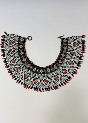Peasant Ukrainian jewelry, folk necklace made of handmade beads, ethnic folk jewelry5 photo