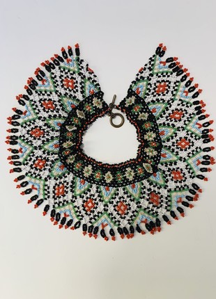 Peasant Ukrainian jewelry, folk necklace made of handmade beads, ethnic folk jewelry1 photo