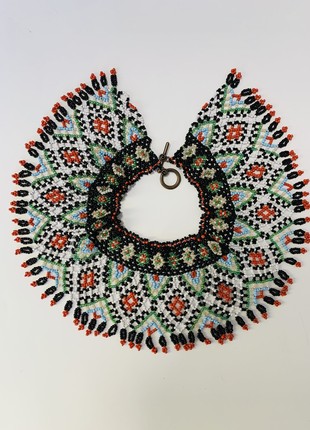 Peasant Ukrainian jewelry, folk necklace made of handmade beads, ethnic folk jewelry9 photo