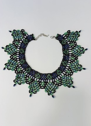 Folk jewelry, Ukrainian silyanka, weaving from handmade beads, ethnic ornament5 photo