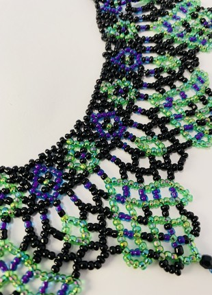 Folk jewelry, Ukrainian silyanka, weaving from handmade beads, ethnic ornament10 photo