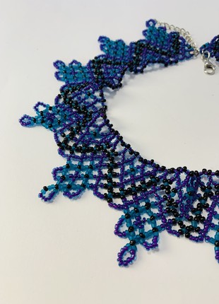 Ukrainian ornament silyanka, folk ornament for the neck, necklace made of handmade beads3 photo