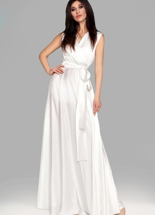 Gentle evening dress in white color2 photo