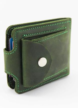 Slim leather wallet for men with money clip
