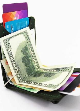 Slim leather wallet for men with money clip7 photo