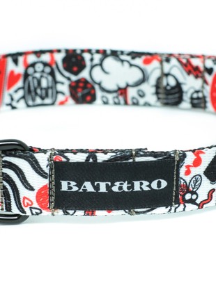 Dog collar nylon BAT&RO "Monster" S (30-40cm)2 photo