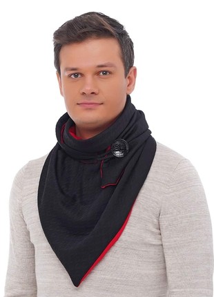 Stylish scarf men double-sided scarf with original clasp, unisex3 photo