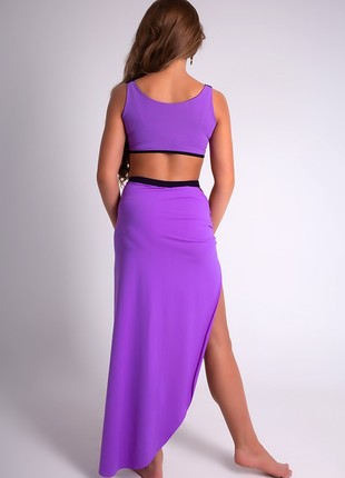 A set of training clothes with an asymmetric lilac skirt3 photo