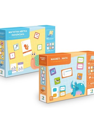Set of educational magnetic games Dodo Ukrainian alphabet and Mathematics (200213/200215)