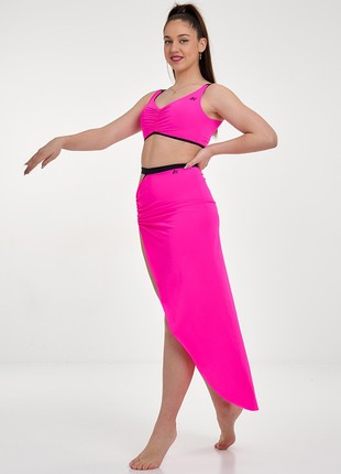 A set of training clothes with an asymmetric crimson skirt2 photo