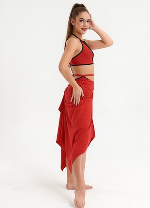 Long red skirt - a set of training clothes2 photo