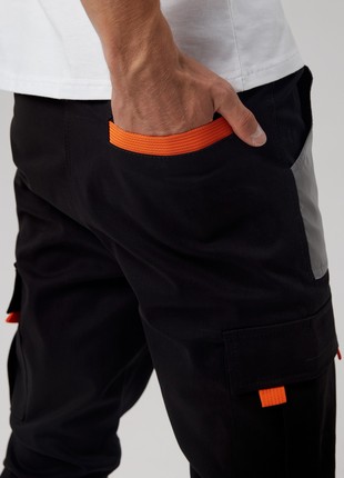 Men's cargo pants OGONPUSHKA Step with reflector black2 photo